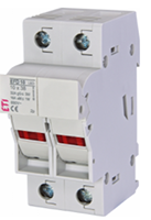 2 Pole, 10 x 38 mm Fuse Size, and 18 to 8 AWG Wire Size Fuse Holder with LED Indication