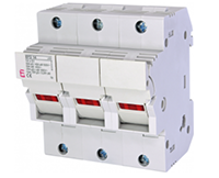 3 Pole, 14 x 51 mm Fuse Size, and 16 to 6 AWG Wire Size Fuse Holder with LED Indication