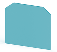1.50 mm Width, 49.40 mm Height, and 40.30 mm Total Depth Blue End Plate