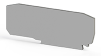 2.00 mm Width, 66.60 mm Height, and 25.00 mm Total Depth Gray End Plate