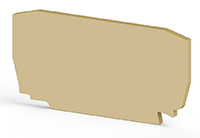 2.00 mm Width, 51.00 mm Height, and 25.00 mm Total Depth Beige End Plate