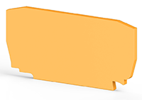 2.00 mm Width, 51.00 mm Height, and 25.00 mm Total Depth Yellow End Plate