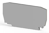 2.00 mm Width, 51.00 mm Height, and 25.00 mm Total Depth Gray End Plate