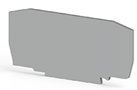 2.00 mm Width, 70.00 mm Height, and 32.50 mm Total Depth Gray End Plate