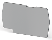 1.00 mm Width, 55.90 mm Height, and 31.55 mm Total Depth Gray End Plate