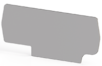 1.00 mm Width, 76.40 mm Height, and 33.30 mm Total Depth Gray End Plate