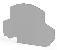 1.00 mm Width, 75.10 mm Height, and 53.00 mm Total Depth Gray End Plate