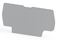 1.00 mm Width, 70.65 mm Height, and 34.40 mm Total Depth Gray End Plate