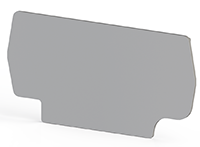 1.00 mm Width, 64.85 mm Height, and 33.30 mm Total Depth Gray End Plate