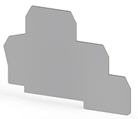 1.20 mm Width, 71.40 mm Height, and 48.00 mm Total Depth Gray End Plate