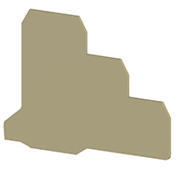 1.20 mm Width, 72.85 mm Height, and 54.70 mm Total Depth Beige End Plate