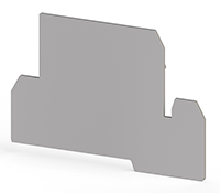 1.30 mm Width, 82.50 mm Height, and 54.80 mm Total Depth Gray End Plate