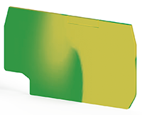 1.00 mm Width, 51.40 mm Height, and 29.60 mm Total Depth Yellow-Green End Plate