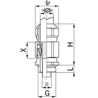 1.5 mm Pitch Thread and 12 mm Thread Length Metric Cable Gland for 24.0 to 33.0 mm Diameter Cable - 2