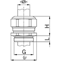 24 mm Wrench Width and 8 mm Thread Length Cable Gland for 8.0 to 15.0 mm Diameter Cable - 2