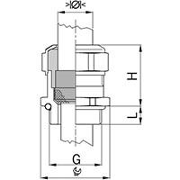 2 mm Pitch Thread and 18 mm Thread Length Metric Cable Gland for 56.0 to 65.0 mm Diameter Cable - 2