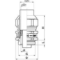 2 mm Pitch Thread and 12 mm Thread Length Metric Cable Gland for 58.0 to 65.0 mm Diameter Cable