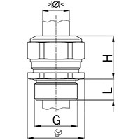 1.25 mm Pitch Thread and 10 mm Thread Length Metric Cable Gland for 3.0 to 5.0 mm Diameter Cable - 2