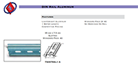 Data Sheet for TS Series 35 x 7.5 mm Size and 1 m Length Slotted Aluminum DIN Rail