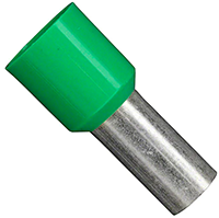 16.00 mm² Wire Size and 12 mm Pin Length Green Insulated Single Wire Ferrule