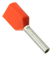 0.50 mm² Wire Size and 8 mm Pin Length Orange Twin Wire Ferrule