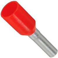 1.00 mm² Wire Size and 10 mm Pin Length Red Insulated Single Wire Ferrule (11101010)