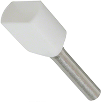 0.75 mm² Wire Size and 10 mm Pin Length White Twin Wire Ferrule