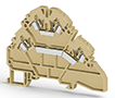 5.00 mm Width and 83.70 mm Height Beige Terminal Block