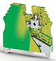20.00 mm Width and 80.00 mm Height Yellow-Green Terminal Block