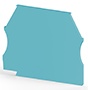 1.20 mm Width, 42.70 mm Height, and 34.00 mm Total Depth Blue End Plate