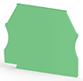 1.20 mm Width, 42.70 mm Height, and 34.00 mm Total Depth Green End Plate