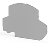 1.00 mm Width, 75.10 mm Height, and 53.00 mm Total Depth Gray End Plate