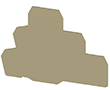 1.20 mm Width, 87.15 mm Height, and 54.50 mm Total Depth Beige End Plate