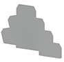 1.20 mm Width, 87.50 mm Height, and 62.50 mm Total Depth Gray End Plate