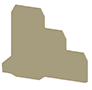1.20 mm Width, 72.85 mm Height, and 54.70 mm Total Depth Beige End Plate