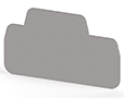 1.00 mm Width, 79.00 mm Height, and 42.60 mm Total Depth Gray End Plate