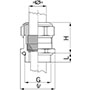 2 mm Pitch Thread and 18 mm Thread Length Metric Cable Gland for 56.0 to 65.0 mm Diameter Cable - 2