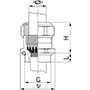 1.5 mm Pitch Thread and 5 mm Thread Length Metric Cable Gland for 4.5 to 6.0 mm Diameter Cable (1081.12.060) - 2