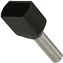 1.50 mm² Wire Size and 12 mm Pin Length Black Twin Wire Ferrule