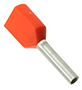0.50 mm² Wire Size and 8 mm Pin Length Orange Twin Wire Ferrule