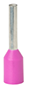 0.34 mm² Wire Size and 6 mm Pin Length Pink Insulated Single Wire Ferrule