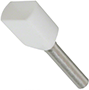 0.75 mm² Wire Size and 10 mm Pin Length White Twin Wire Ferrule