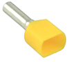 1.00 mm² Wire Size and 10 mm Pin Length Yellow Twin Wire Ferrule